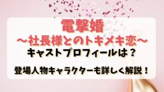 【電撃婚社長様とのトキメキ恋】キャストプロフィールは？登場人物キャラクターも詳しく解説！