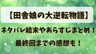 【田舎娘の大逆転物語】ネタバレ結末やあらすじまとめ！最終回までの感想も！