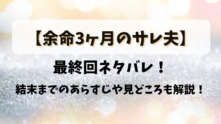 【余命3ヶ月のサレ夫】最終回ネタバレ！結末までのあらすじや見どころも解説！