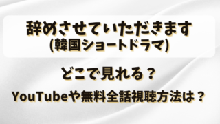 辞めさせていただきます(韓国ショートドラマ)どこで見れる？YouTubeや無料全話視聴方法は？