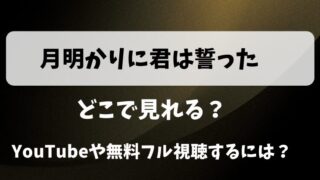 月明かりに君は誓った どこで見れる？YouTubeや無料フル視聴するには？