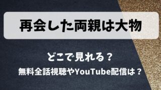 再会した両親は大物 どこで見れる?無料全話視聴やYouTube配信は?