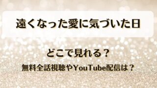 遠くなった愛に気づいた日 どこで見れる?無料全話視聴やYouTube配信は?