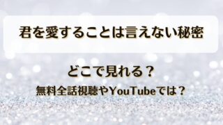 君を愛することは言えない秘密 どこで見れる?無料全話視聴やYouTubeでは?