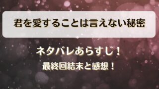 君を愛することは言えない秘密 ネタバレあらすじ!最終回結末と感想!
