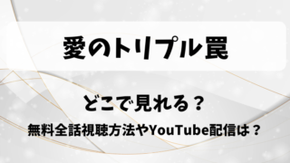 愛のトリプル罠 どこで見れる?無料全話視聴方法やYouTube配信は?