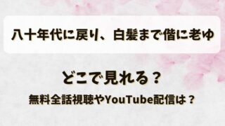 八十年代に戻り白髪まで偕に老ゆ どこで見れる?無料全話視聴やYouTube配信は?