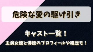 危険な愛の駆け引き キャスト一覧！主演女優と俳優のプロフィールや経歴も！