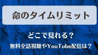 命のタイムリミット どこで見れる?無料全話視聴やYouTube配信は?