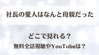 社長の愛人はなんと母親だった どこで見れる？無料全話視聴やYouTubeは？