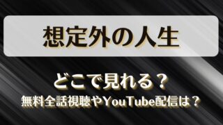 想定外の人生 どこで見れる？無料全話視聴やYouTube配信は？