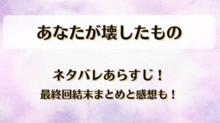 あなたが壊したもの ネタバレあらすじ!最終回結末まとめと感想も!