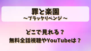 罪と楽園ブラックリベンジ どこで見れる？無料全話視聴やYouTubeは？