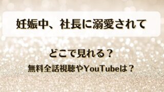 妊娠中社長に溺愛されて どこで見れる?無料全話視聴やYouTubeは?