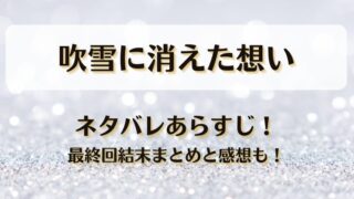 吹雪に消えた想い ネタバレあらすじ！最終回結末まとめと感想も！
