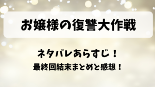 お嬢様の復讐大作戦 ネタバレあらすじ！最終回結末まとめと感想！