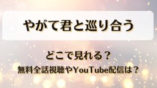 やがて君と巡り合う どこで見れる?無料全話視聴やYouTube配信は?
