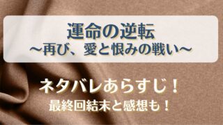 運命の逆転 再び愛と恨みの戦い ネタバレあらすじ！最終回結末と感想も！