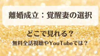 離婚成立覚醒妻の選択 どこで見れる?無料全話視聴やYouTubeでは?