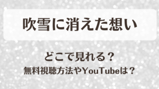吹雪に消えた想い どこで見れる?無料視聴方法やYouTubeは?
