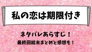 私の恋は期限付き ネタバレあらすじ！最終回結末まとめと感想も！