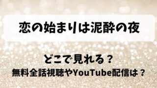 恋の始まりは泥酔の夜 どこで見れる？無料全話視聴やYouTube配信は？