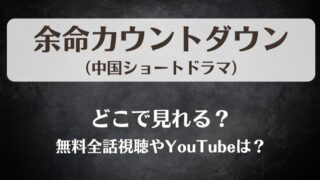 余命カウントダウン(中国ドラマ)どこで見れる?無料全話視聴やYouTubeは?