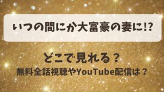 いつの間にか大富豪の妻に どこで見れる？無料全話視聴やYouTube配信は？