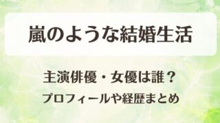 嵐のような結婚生活 主演俳優・女優は誰?プロフィールや経歴まとめ