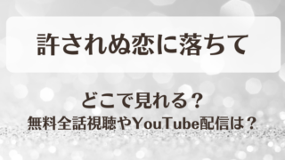許されぬ恋に落ちて どこで見れる？無料全話視聴やYouTube配信は？