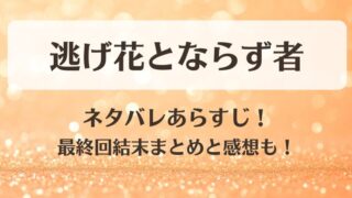 逃げ花とならず者 ネタバレあらすじ！最終回結末まとめと感想も！