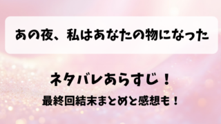 あの夜私はあなたの物になった ネタバレあらすじ！最終回結末まとめと感想も！
