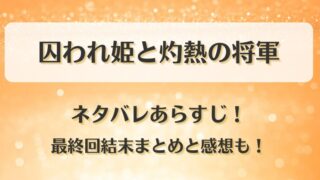 囚われ姫と灼熱の将軍 ネタバレあらすじ！最終回結末まとめと感想も！