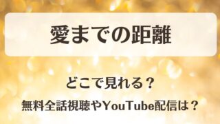 愛までの距離 どこで見れる？無料全話視聴やYouTube配信は？