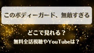 このボディーガード無敵すぎる どこで見れる？無料全話視聴やYouTubeは？