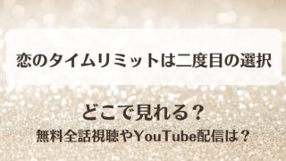恋のタイムリミットは二度目の選択 どこで見れる?無料全話視聴やYouTube配信は?
