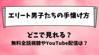 エリート男子たちの手懐け方 どこで見れる?無料全話視聴やYouTube配信は?
