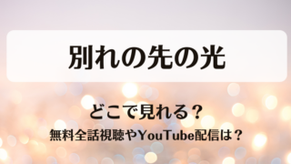 別れの先の光 どこで見れる？無料全話視聴やYouTube配信は？