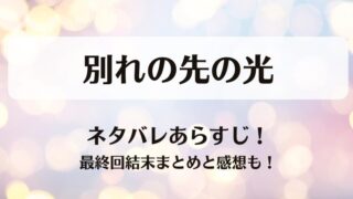 別れの先の光 ネタバレあらすじ!最終回結末まとめと感想も!