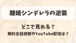離婚シンデレラの逆襲 どこで見れる？無料全話視聴やYouTube配信は？
