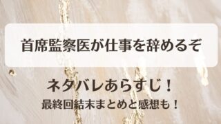 首席監察医が仕事を辞めるぞ ネタバレあらすじ！最終回結末まとめと感想も！