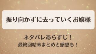 振り向かずに去っていくお嬢様 ネタバレあらすじ！最終回結末まとめと感想も！