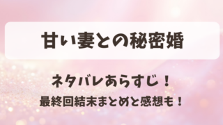 甘い妻との秘密婚 ネタバレあらすじ！最終回結末まとめと感想も！