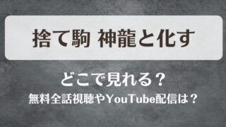 捨て駒神龍と化す どこで見れる？無料全話視聴やYouTube配信は？