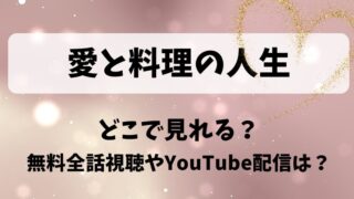愛と料理の人生 どこで見れる？無料全話視聴やYouTube配信は？