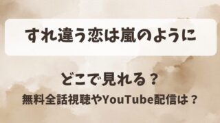 すれ違う恋は嵐のように どこで見れる?無料全話視聴やYouTube配信は?