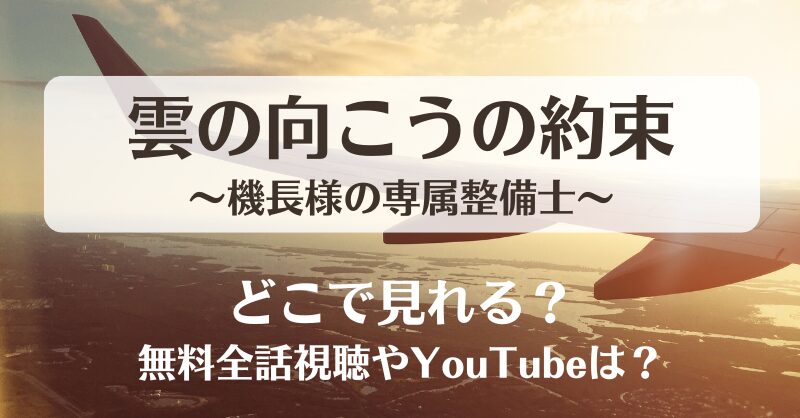 雲の向こうの約束 機長様の専属整備士 ネタバレあらすじ！最終回結末と感想