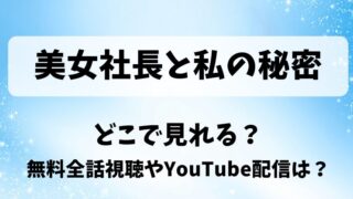 美女社長と私の秘密 どこで見れる？無料全話視聴やYouTube配信は？