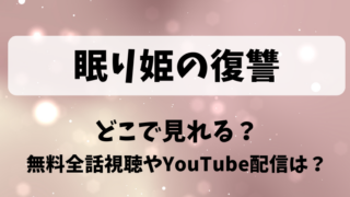 眠り姫の復讐 どこで見れる？無料全話視聴やYouTube配信は？