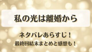 私の光は離婚から ネタバレあらすじ！最終回結末まとめと感想も！